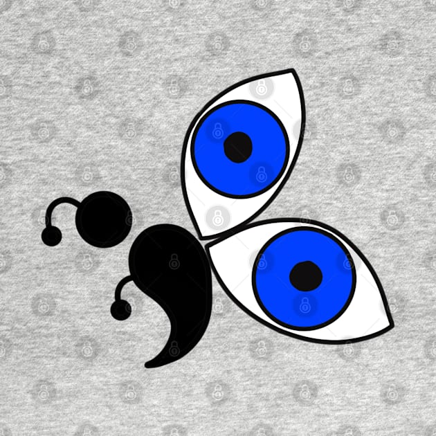 Eyes Semicolon Butterfly by birdiestreasuretrove